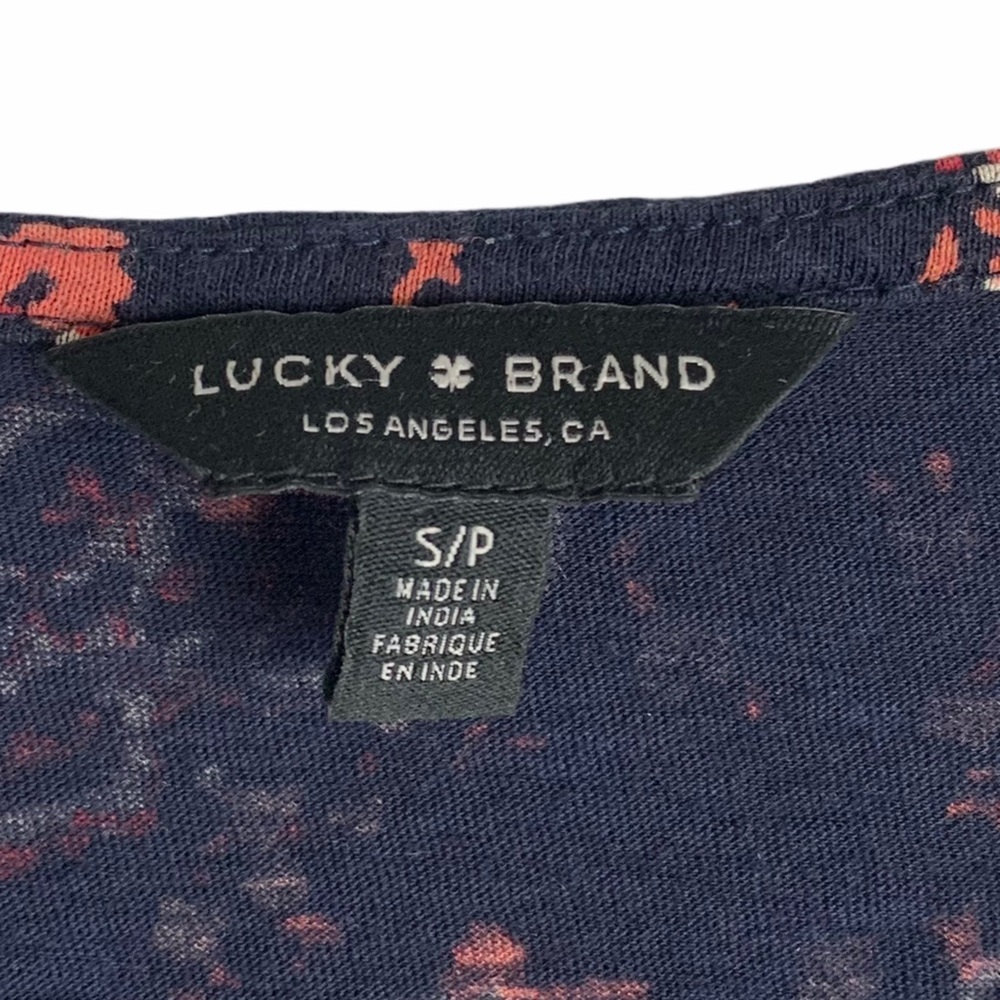 Lucky Brand blouse Floral Surplice Neck Woodblock - Picture 3 of 6